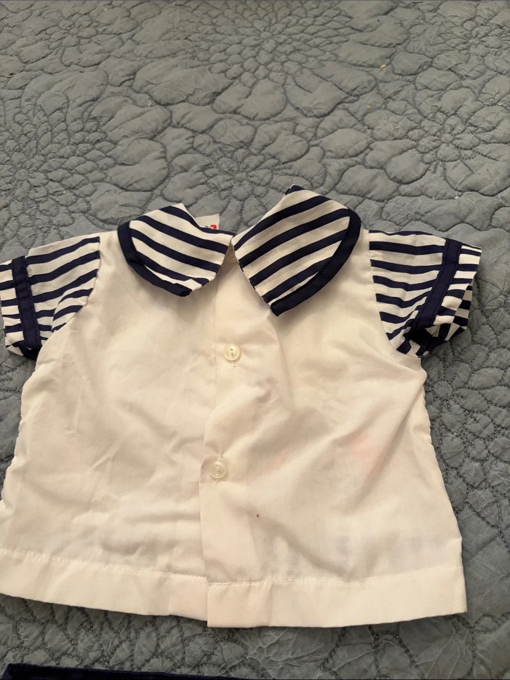 Vintage 1990's Candy Navy Blue and White Sailor Baby Matching Set